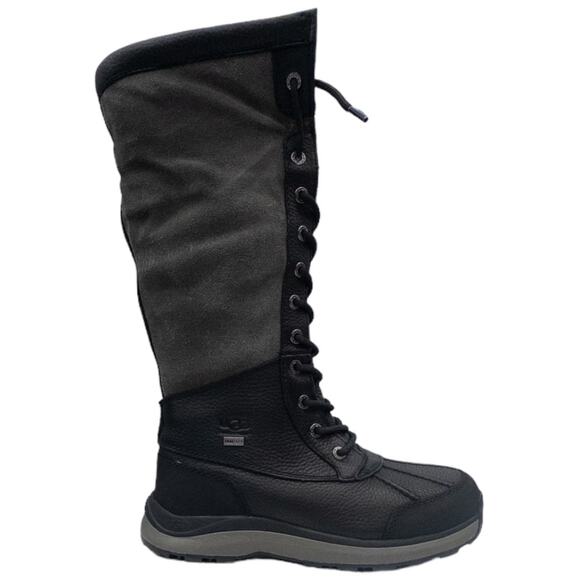 Authentic Ugg Adirondack III Tall Boot Black Gray Womens Waterproof Winter Snow - Picture 4 of 11
